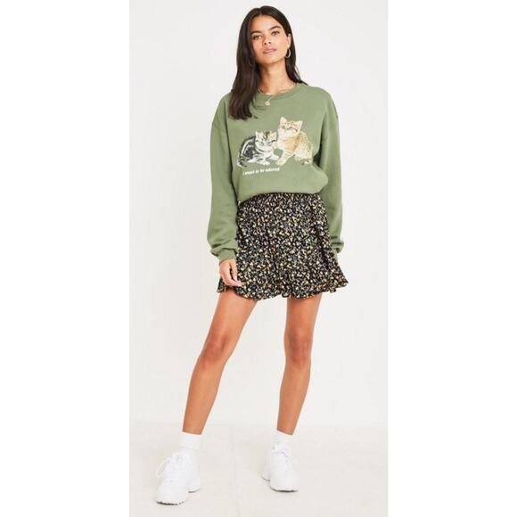 Urban Outfitters Dresses & Skirts - Urban Outfitters Floral Ruffle Skirt Black & White Sz Medium